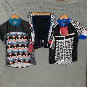 Canari 2 Cycling Jersey Top Padded Shorts Set Womens Large L NWT Bundle Lot Of 3